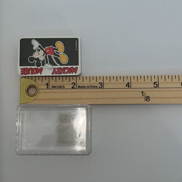 Walt Disney World Playing Cards Mini Deck Clear Storage Case Mickey Mouse 1990s - Picture 8 of 8